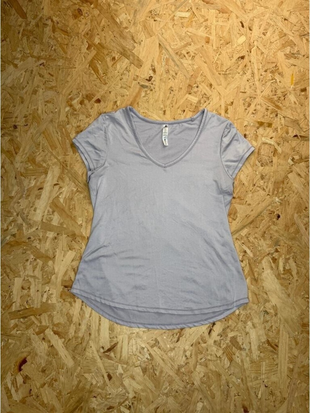 90 Degree by Reflex Womens Large Gray V-Neck Short Sleeve Activewear T-Shirt
